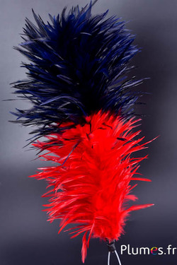 Federbusch Hahn mit Bügel - Höhe 40 cm - rot-nachtblau